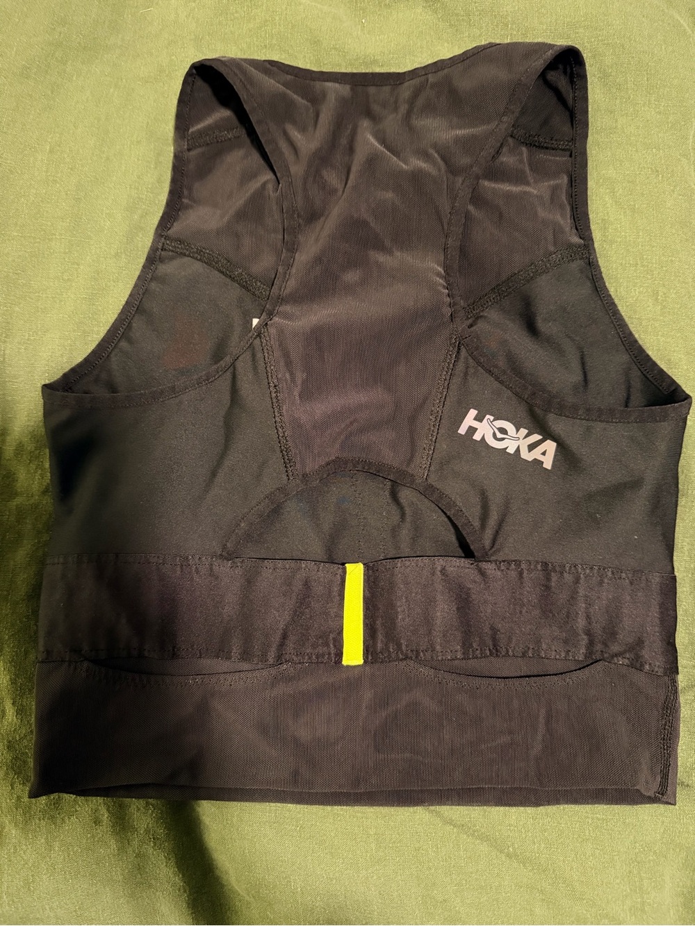 Hoka Black Running Tank with White Logo